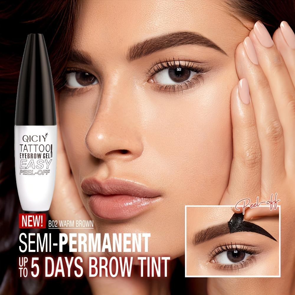 Teinte en gel pour sourcils pelable, semi-permanente et imperméable, gel pour sourcils résistant au transfert, sourcils plus fournis et définis avec des outils d'application faciles