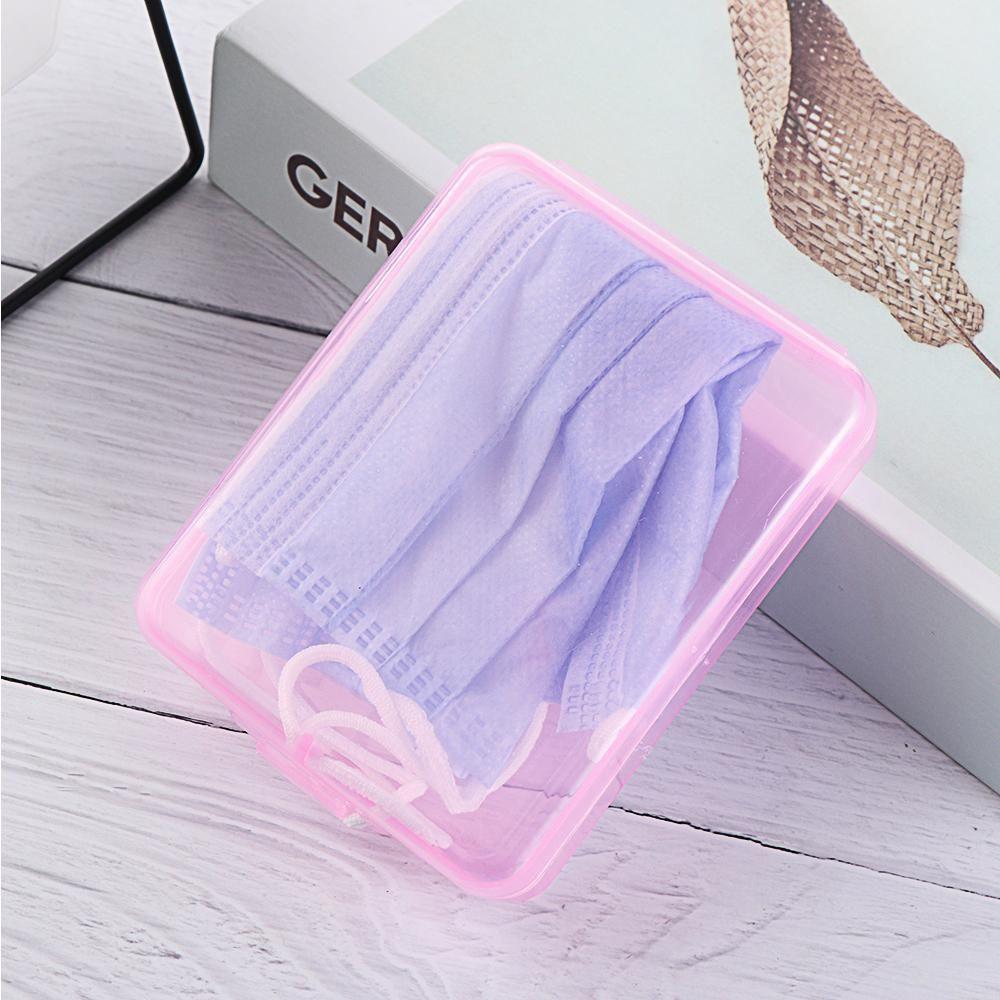 Face Masks Portable Container Dustproof Transparent Mask Storage Case Powder Puff  Case Storage Box