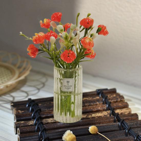 1:6 1:12 Fiori in Miniatura per Casa delle Bambole con Vaso Bouquet per Casa delle Bambole Accessori Mini Arrangement Floreale Giocattolo Micro Paesaggio Decorazione Soggiorno