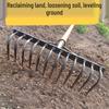Gardening Multifunctional Iron Rake: Loosening, Leveling, and Nine-Tooth Harrow for Soil and Grass.