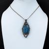 Tree Of Life Blue Chalcedony Gemstone Pure Copper Wire Wrapped Handmade Pendant Jewelry