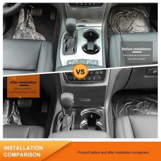 For Jeep Grand Cherokee 2016-21 Gear Shift Panel Trim Cover Carbon Fiber Sticker