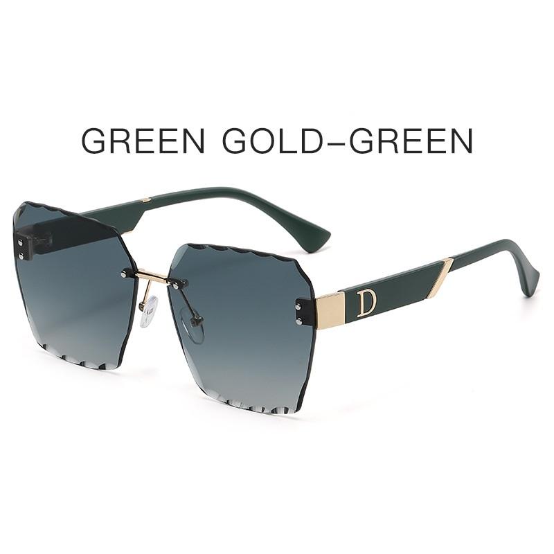 Glamour Luxury D Brand Sunglasses For Men And Women Stylish Rimless Oversize Fashion Glasses Unisex Trend Eyewear UV400