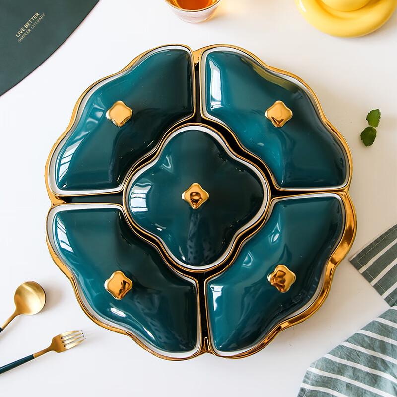 European Style Ceramic Divided Candy and Fruit Dish