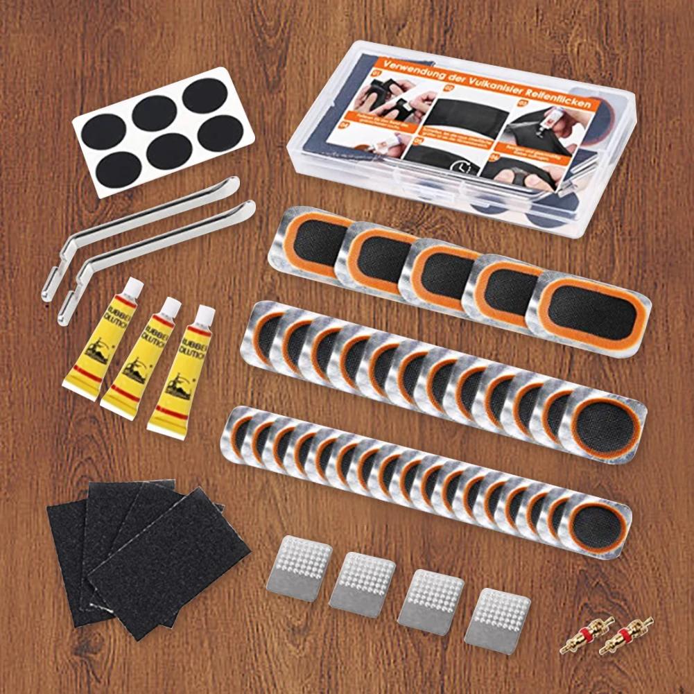 Portable Bicycle Flat Tire Repair Kit - Quick-Dry Rubber Patches, Glue Set for MTB & Road Bike Inner Tubes