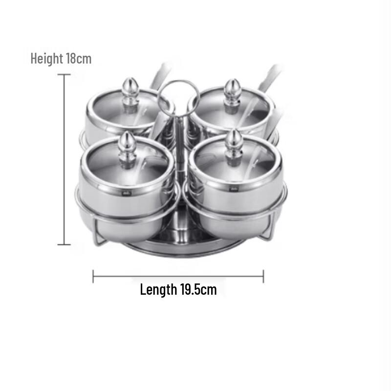 Edelstahl 3-stöckiges Gewürzregal mit Gläsern