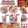 Amazing Birthday Decorations Digitaled Circus Tableware Plate Cup Napkin for Kids Party Photo Props Baby Shower Party Supplies F
