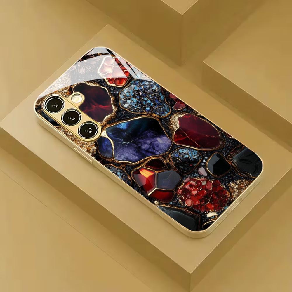 Colored stones Phone Case glass phone case for Samsung Galaxy S26 22 23 24 25 PLUS S21 22 23 24 25 ULTRA