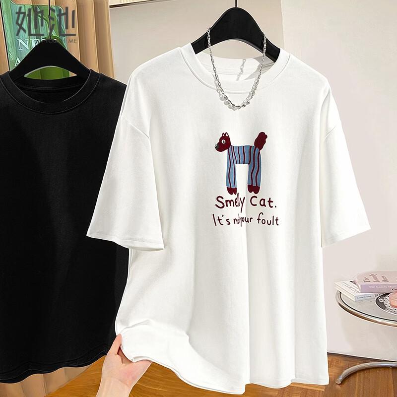 Shechi Women s Fun Cartoon Print Loose Short Sleeve T-Shirt One Size