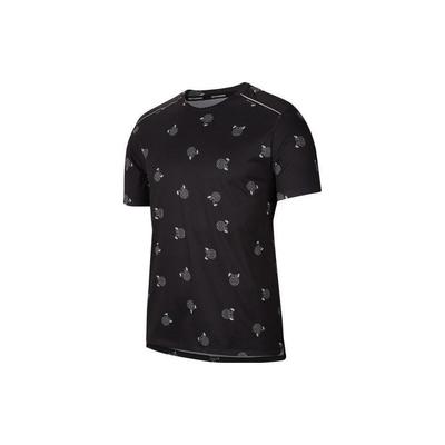 Logo Print Crew Neck Sports Tee Men Tops Black CJ5408-010