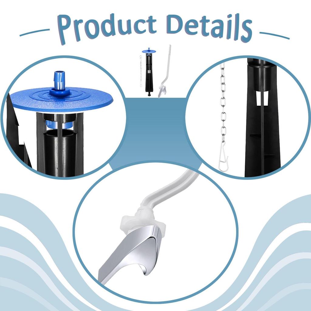 Toilet Flush Handle Replacement Kit with Chain High Performance Tank Repair for GP1229656 K-118899