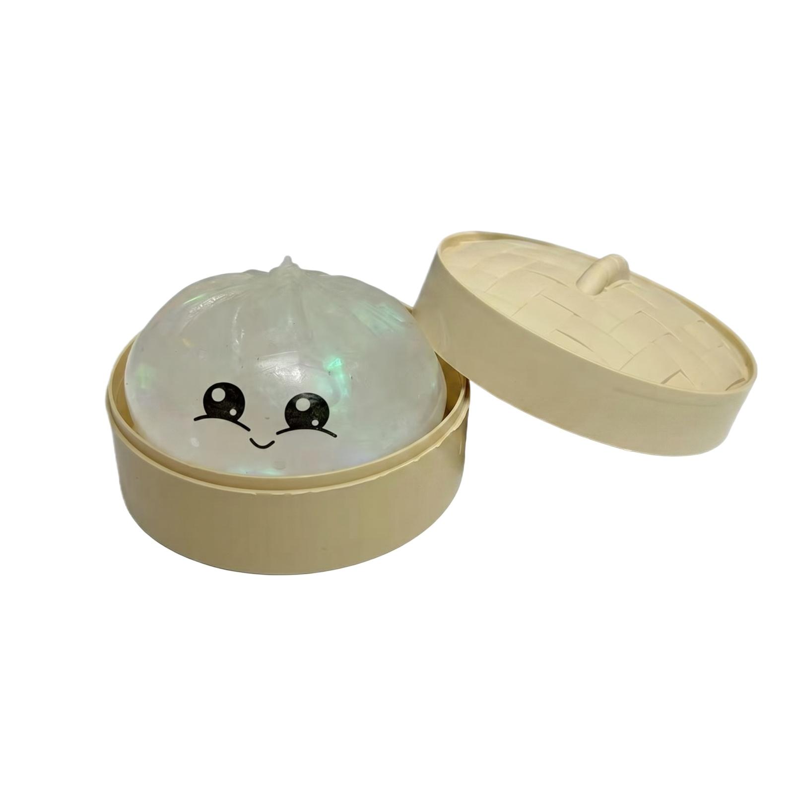 

Bun Stress Relief Toy with Steamer Container Realistic Bun Shape Soft Squeeze Toy for Relaxation and Play 95x60mm Suitable for Desk or Home Decoration One Size