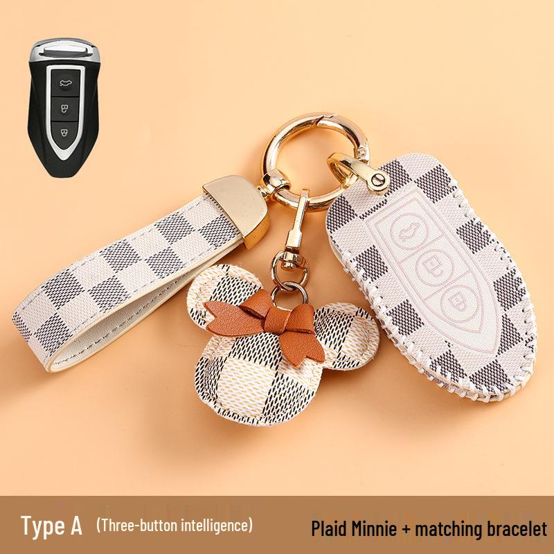 Women's High-End Cheetah CS10/CS9 Car Key Case - Classic Old Flower Design