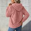 Women's Color Double-Sided Plush Hooded Zip-Up Cardigan Jacket