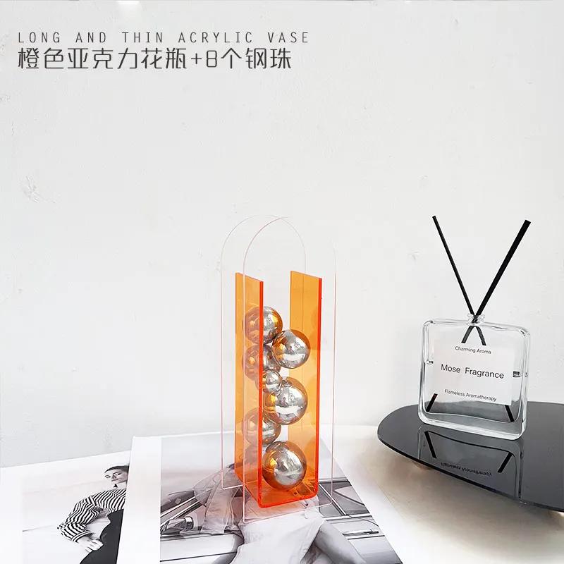 Acrylic Transparent Box Vase Desk Decorative Ornaments Spherical Crafts Room Abstract Art Decoration Geometric Decoration