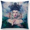 Gorgeous Oil Painting Cushion Cover Miracle Girl Wonder Beauty   Beautiful Queen Narwhal Cat Swan Sofa Pillow Case
