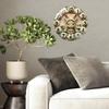 Nordic Inspired 30cm Round Glass Wall Clock with Simple Lines and Natural Tones
