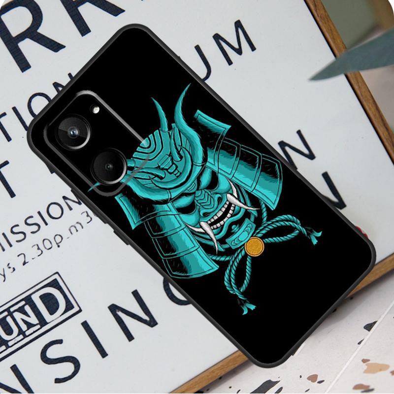 Oni Samurai Mask For Realme 12 11 10 9 Pro Plus GT5 GT Neo 6 C55 C53 C51 C35 C33 C30 C25s C21Y C31 C67 Case
