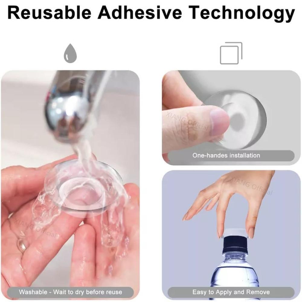 6pcs Baby Transparent Soft Silicone Wall Protector Door Handle Bumper Non-slip Self-adhesive Round Doors Stop Muffler