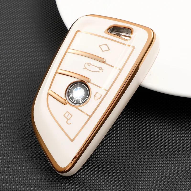 TPU Car Key Case Cover For BMW 1 2 3 5 6 7 8 Series X1 X2 X3 X4 X5 X6 X7 Z4 3 4 Buttons Auto Remote Shell Protect Accessaries