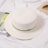 Hat Women's Summer British Flat Top Hat Seaside Shade Sun Protection Beach Straw Hat Fashion Flat Brim Casual Hat