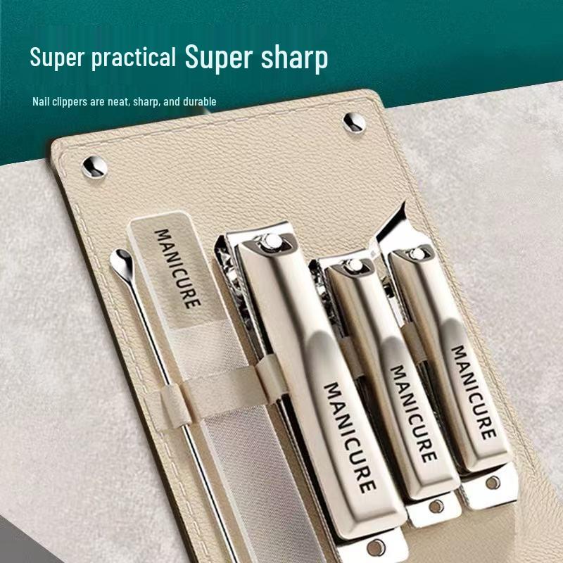 

Nail & Scissors Set: Angled Clippers, Manicure Scissors, Ear Pick, and Portable Earwax Spoon