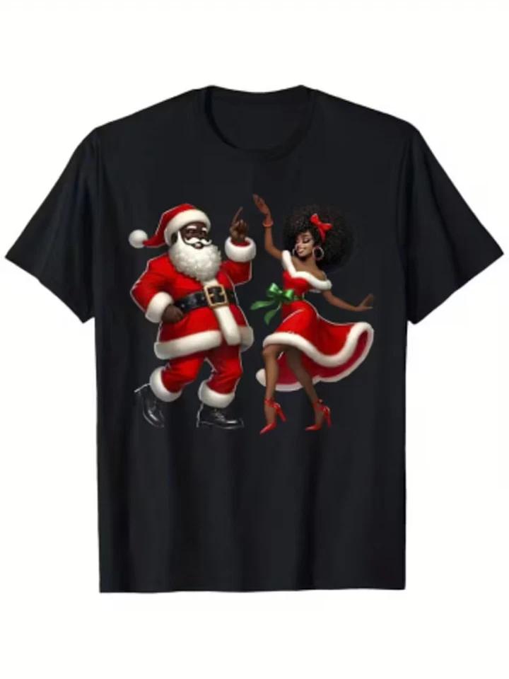 Men S 100% Santa Dancing Holiday T-Shirt - Christmas Graphic Tee with Santa & Mr M