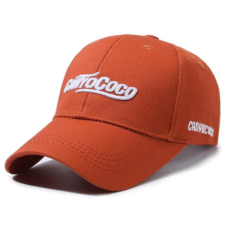 Pure cotton baseball cap for men and women, same style casual peaked cap, embroiderletter sun hat, sun protection