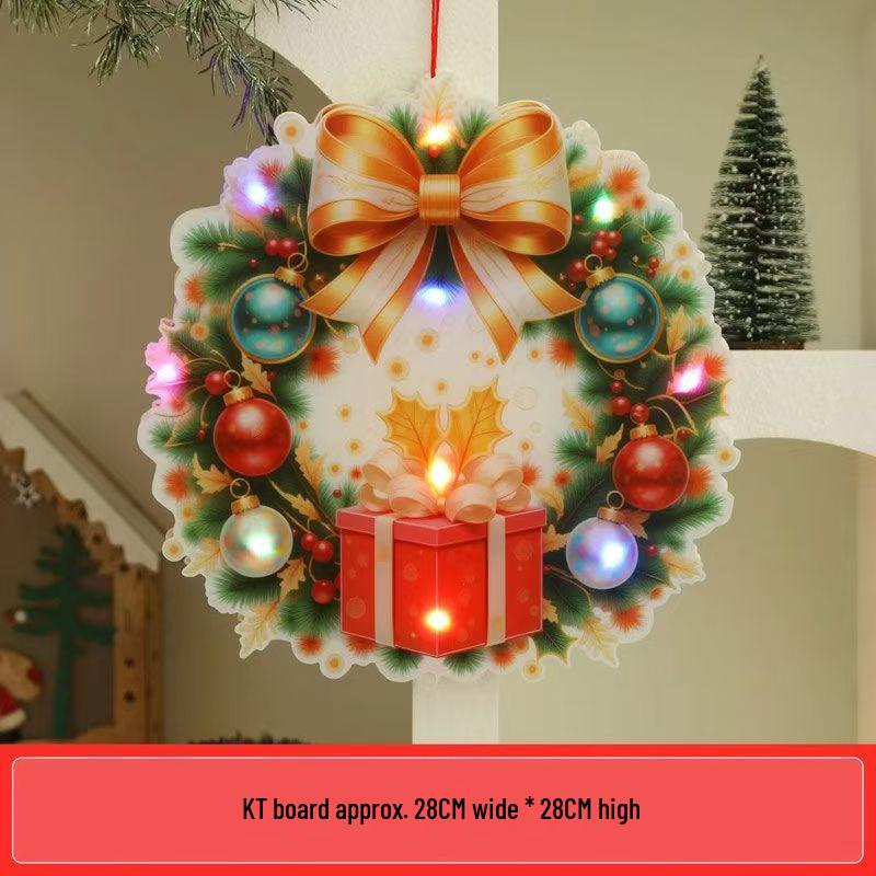 New Christmas Glowing Ornaments: Santa, Deer & Polar Bear Lights for Door Hanging & Scene Decoration