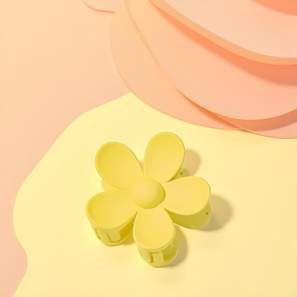 Yellow Hair Claw Clips Flower Shaped Plastic Jaw Clips Anti-scratch Smell-less Useful Hold Tightly Light Hair Accessories for Beauty and Personal