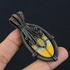 Bumblebee Jasper Pendant, 999 Copper Wire Wrapped Gemstone Jewelry, Handmade Pendant, For Mother Day