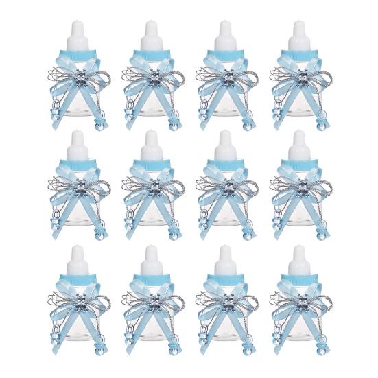 1/6/12 Pièces Mini Bouteille de Lait Boîte à Bonbons avec Ours Strassé Ruban Nœud Bonbons Goodies Pot de Rangement Friandises Fête de Naissance Cadeaux