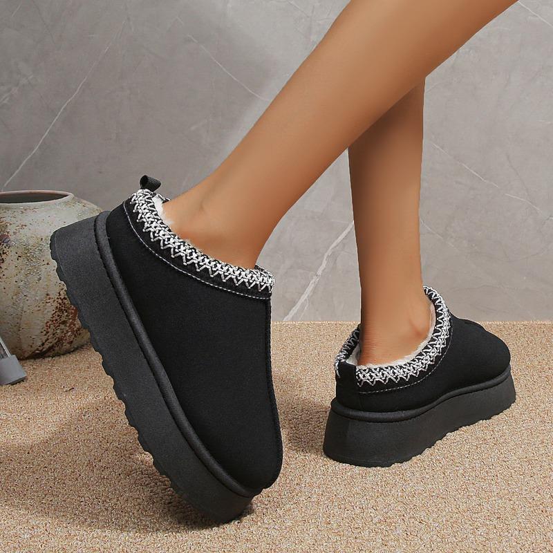Snow Boots Women's Fluffy Thick-soled Bag Head Duoduo Velvet Warm Cotton Shoes New Winter