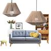 Woven Paper Rope Lamp Shade for Floor Light Ceiling Fan Light Bulb Cover Pendant Lamp Cover for Living Room Bedroom Office Hotel