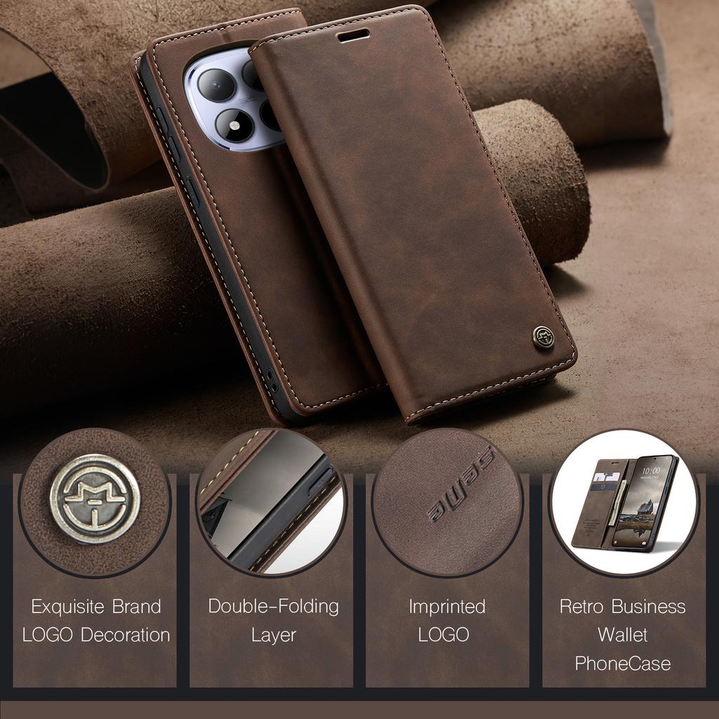 Pro Xiaomi Redmi Note 15 Pro 4G (Globální) Peněženkové pouzdro CASEME řady 013 PU kůže kryt na telefon stojánek