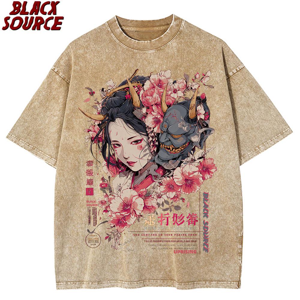 T MenS WomenS AnimeInspired Graphic TShirt Vibrant Dragon Floral Design Casual Summer Short Sleeve Tee Comfortable Round S