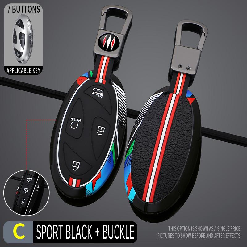 5 7 Buttons Car Key Case Cover Shell Fob For Hyundai Kona Ev Grandeur Gn7 Ioniq 6 Remote Car Interior Accessories