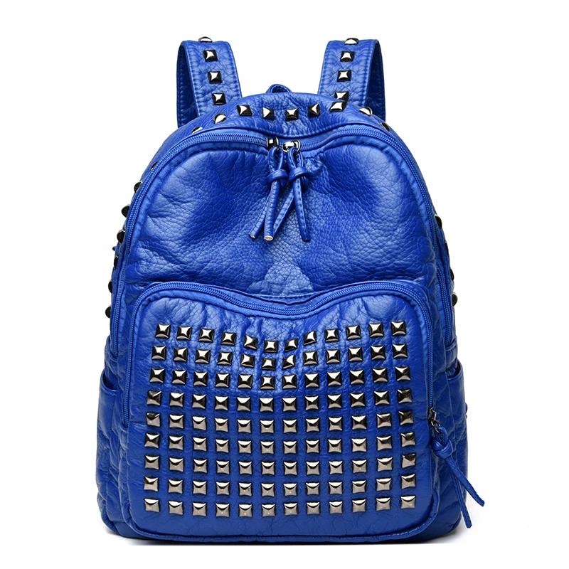 Zaini da Donna in Morbida Pelle con Borchie alla Moda Zaino Scolastico Grande Capacità per Ragazze Borsa da Viaggio Femminile