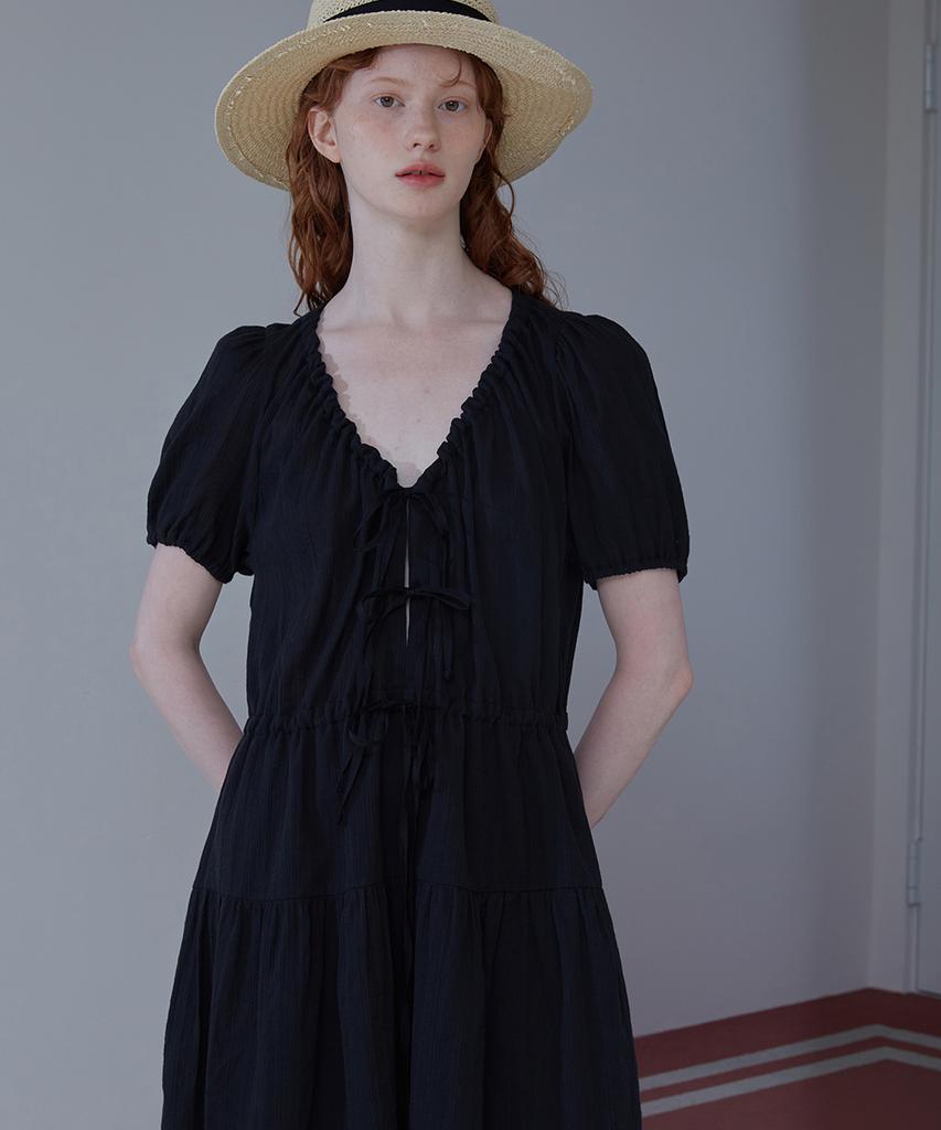 SSEMI Three Ribbon Dress(Bk)