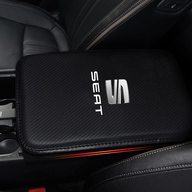 Podložka na loketní opěrku do auta z kůže z uhlíkových vláken Kryt polštáře loketní opěrky do auta pro SEAT Leon FR 5 6 MII Altea 5F Ibiza Toledo Cordoba Alhambra MK3