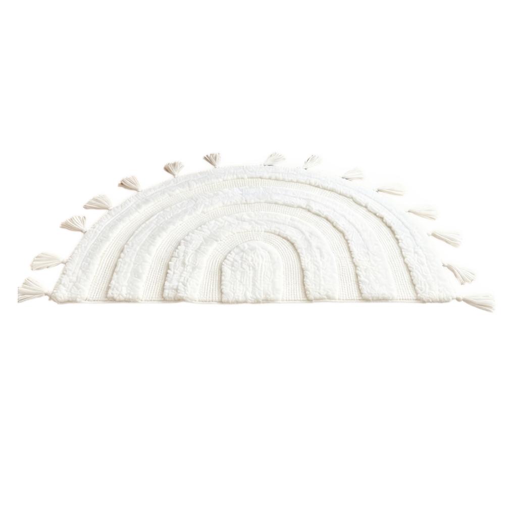 Arched Doormat with Tassels - Cotton Absorbent Non- for Bathroom Bedroom Entryway