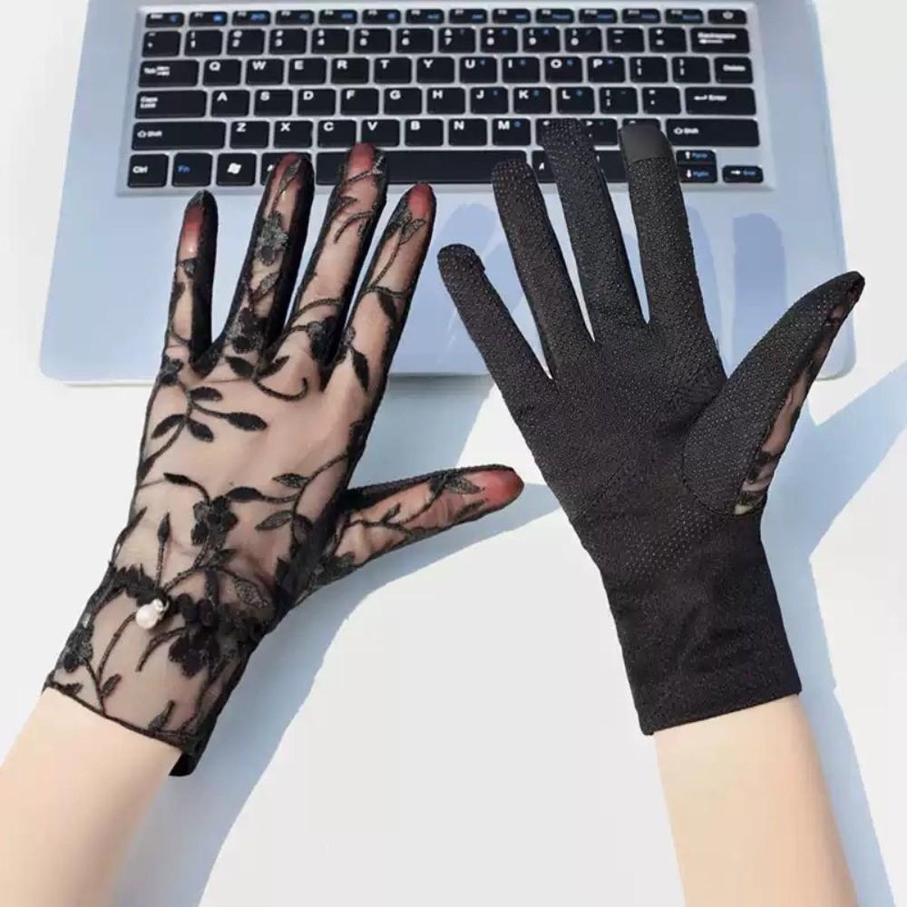 Lace Riding Driving Gloves Non-Slip Grip Sunscreen Gloves Women Touchscreen Gloves  Anti-UV