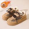 CRLAYDK Winter Warm Suede Platform Shoes Leopard Fur Lining Snow Fleece Loafers Slip On Sneakers Outdoor Booties