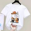 Fashion Funny Cat T Shirt Kids Letter Print Short Sleeve Round Neck  Boys Girls Casual Summer Breathable Tshirt