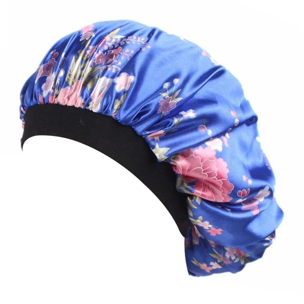 

Wide-brimmed Floral Sleeping Cap for Spring Autumn Winter, Unisex Adults Satin, for Men and Women