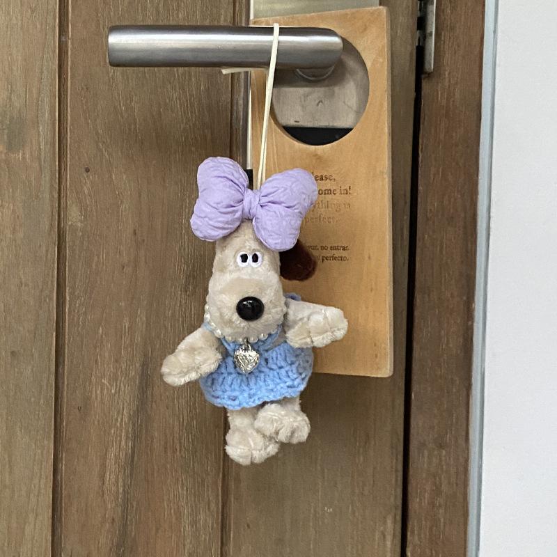 Xiaohongshu Cute Bow Skirt Repair Dog Doll Bag Pendant, Necklace Pilot Puppy Pendant Keychain