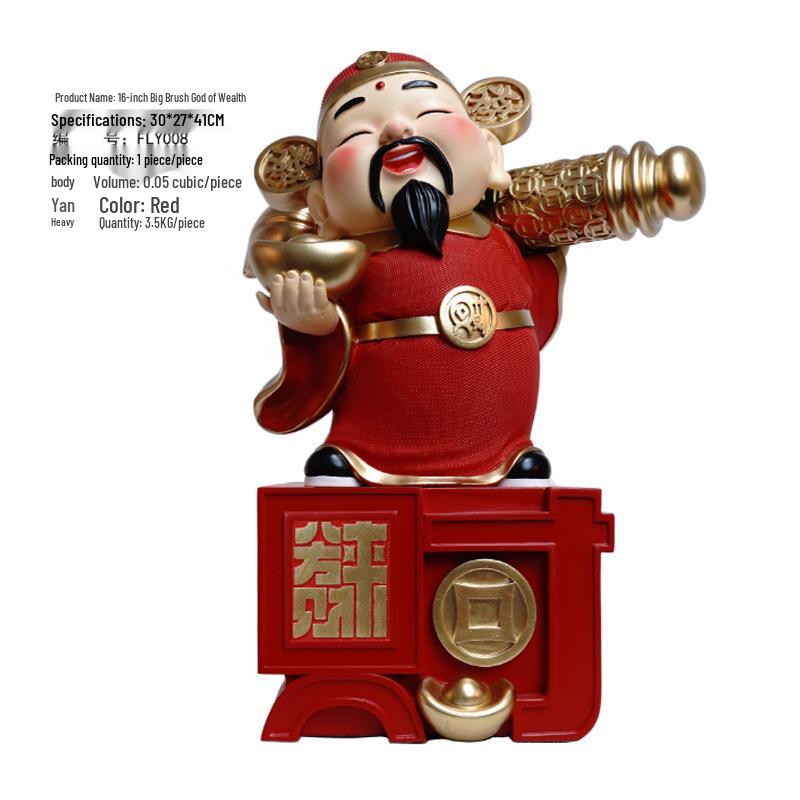 New Chinese Style God of Wealth Statue for Living Room Entrance