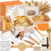Komplettes Sauerteig-Starter-Kit mit 2 Gärkörben (Banneton) 34oz Starter-Glas Teigschneebesen Schaber Brotmesser (Lame) Matte Teigheber Mehlstreuer