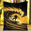 Surf Theme Printed Blanket - Perfect for Couch, Bed, Travel & Outdoor Use | Machine Washable, Cozy & Durable.