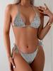 Women's Floral Halter Bikini Swimsuit - High-End European & American Resort Wear